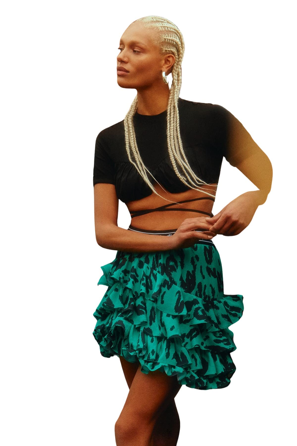 Trendyol FeMan Fitted Basic Crew Neck Knit Bustier Schwarz