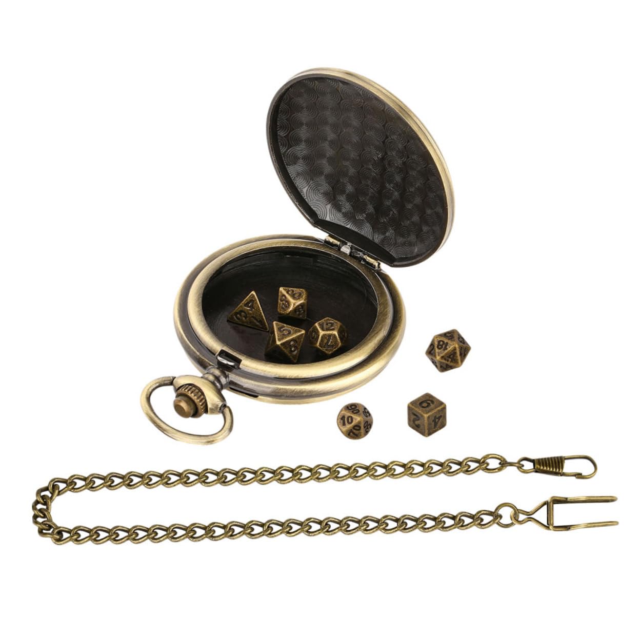 SHERCHPRY 4 Set Di Orologi Da Tasca Alla Moda Retrò Oggetti Di Scena Per Giochi Di Dadi Giochi Di Scena In Metallo