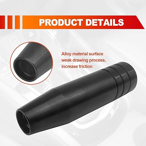 Miniatura 3 de Paquete de 1 pomos de palanca de cambios de metal con 3 adaptadores, mango de palanca de cambios pesado de aleación de aluminio para automóvil,