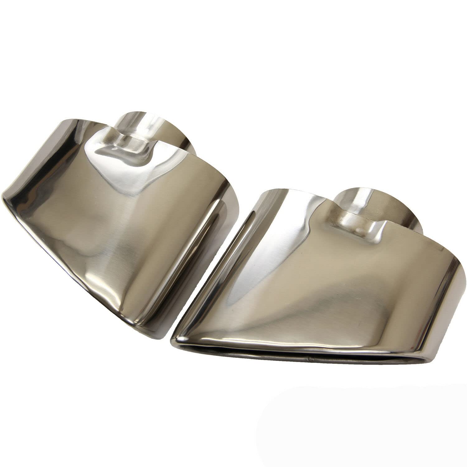 Recambo Osłony rury wydechowej, rury wydechowej, stal nierdzewna, chrom, kompatybilne z BMW X5 E70 2006-2013, masywne osłony rury wydechowej, Plug&Play, uniwersalne