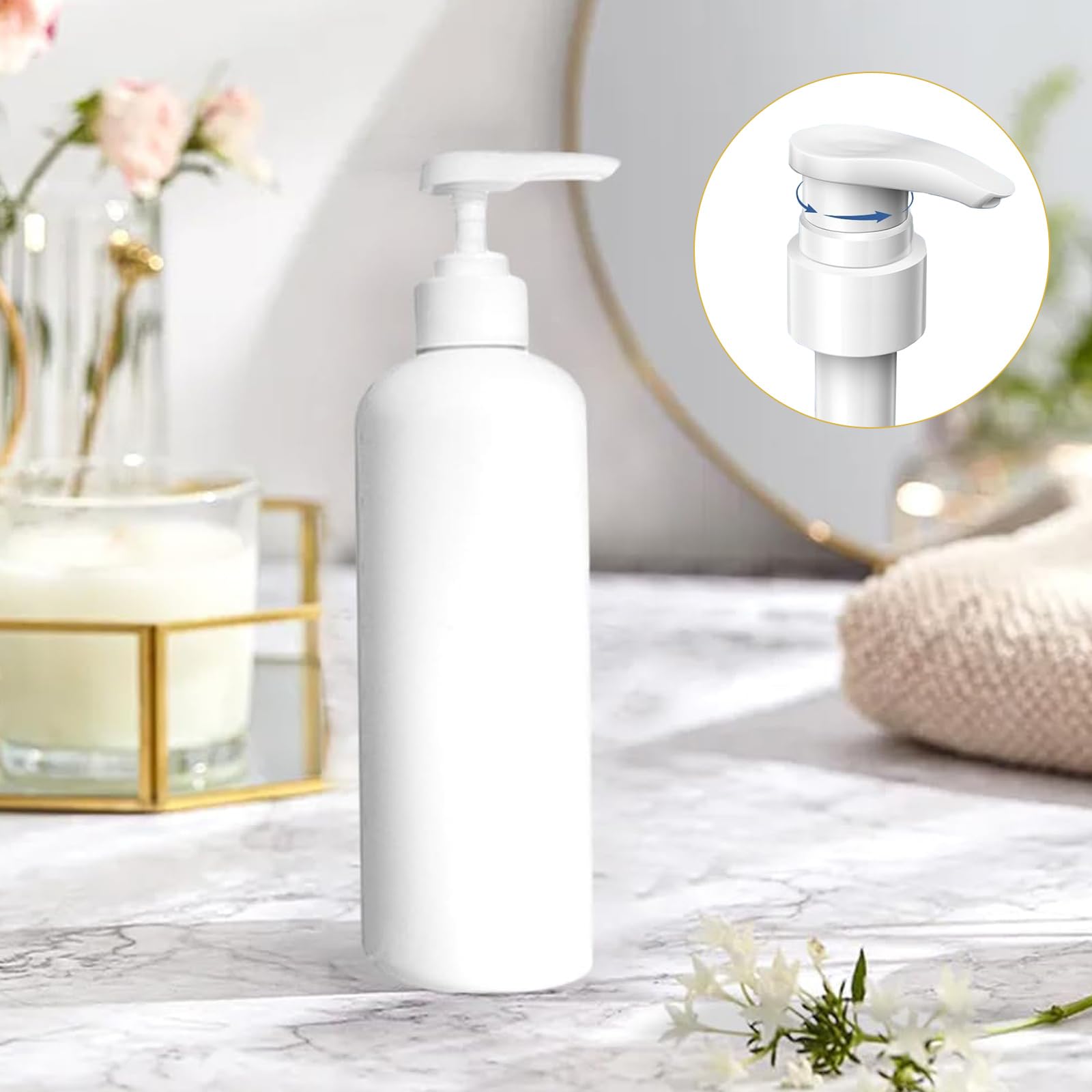 6 Pezzi Plastica Pompa Sciroppo Pompa di Ricambio con 6 Tubi, Riutilizzabili Pompa Dosatrice, 28/410, 33/410 Pompe di Plastica Testa Della Pompa, per Shampoo Concentrati Bevande