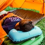 Gear Doctors 100g Compact Ultralight Inflatable Camping Pillow — Inflatable Pillow For Camping— Pillows For Sleeping, Ergonomic Oreiller Gonflable For Hiking, Traveling, Beach, Office Working [Orange]