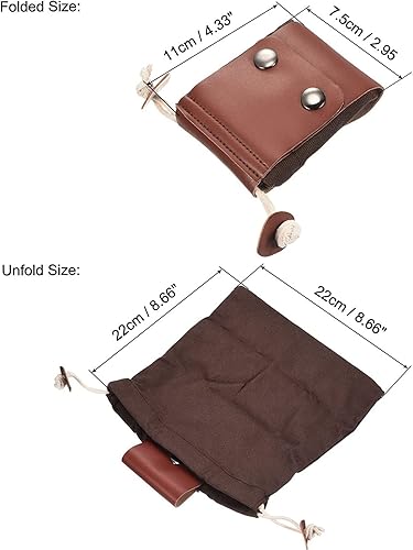 Miniatura 2 de Bushcraft - Bolsa de cuero para cinturón para hombre, bolsa de forraje con lona encerada para viajes, camping, senderismo y equipo de mochilero