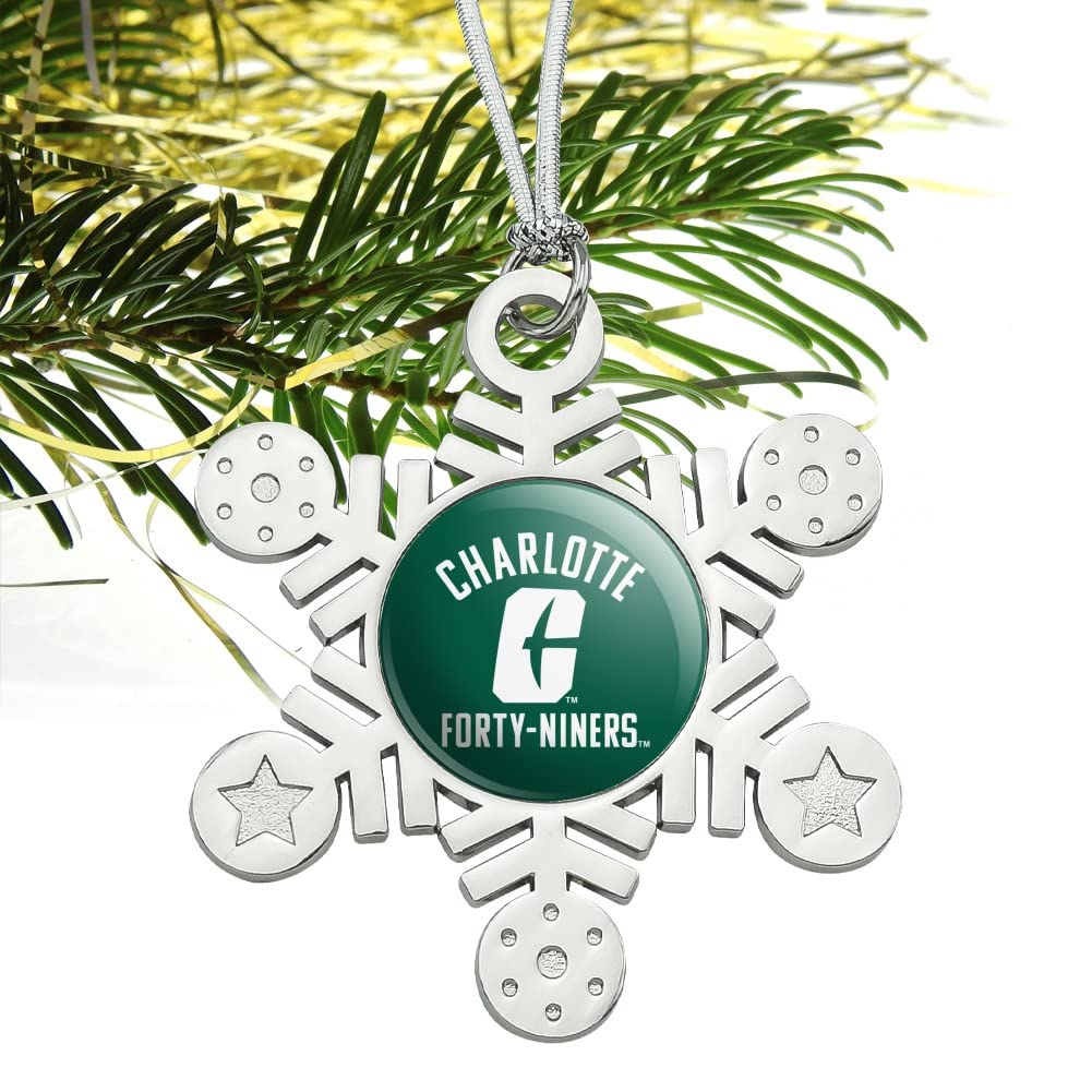 GRAPHICS & MORE UNC Charlotte 49ers Logo Metal Snowflake Christmas Tree Holiday Ornament