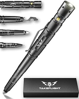 Tactical Pen – Self Defense Survival EDC Pen with LED Flashlight, Glass Breaker & Bottle Opener – Military Multitool Pen