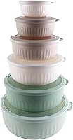 Vista 29 de COOK WITH COLOR Tazones de preparación con tapas - Juego de tazones pequeños de mezcla de plástico anchos y profundos anidables con tapas, juego