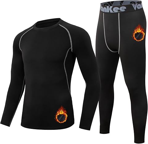 Ropa Interior Térmica Hombre Termico Pantalones Secado Rápido Elasticidad Deportes Ropa Interior Funcional Termicos Invierno Conjuntos Térmico para Hombre para Running Esquí Ciclismo Viajar