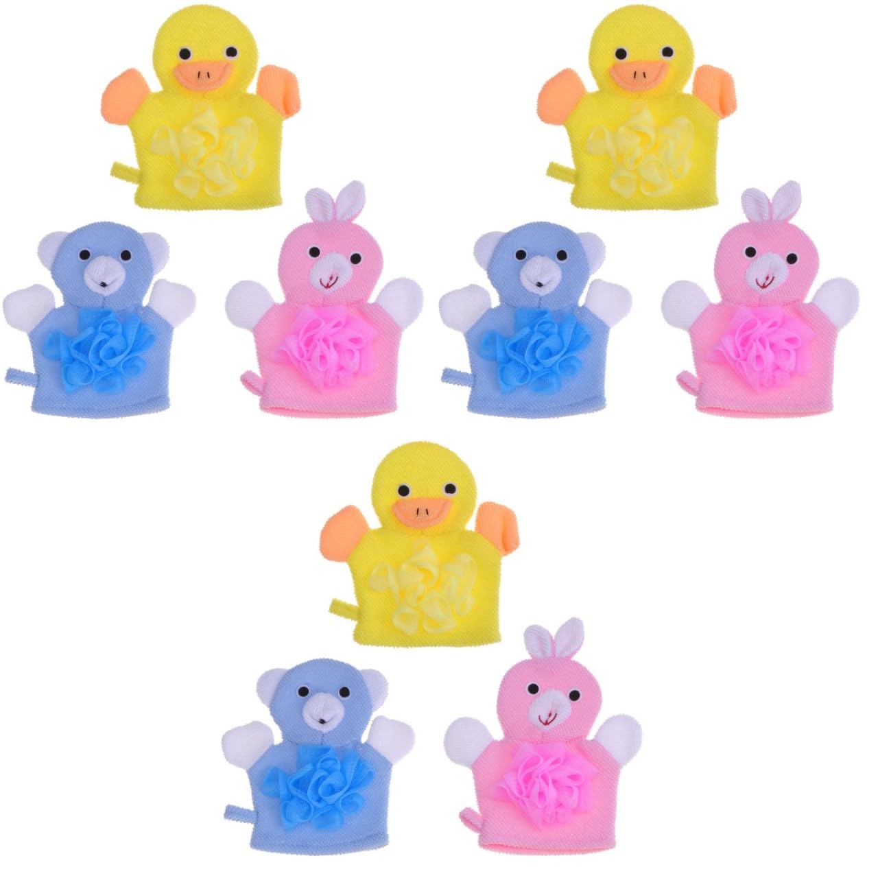 Healvian 9stücke Teiliges Dusch Peelinghandschuhe Mit Cartoon Tieren Dual-sided Körper Scrubber Maschinenwaschbar Gelb Blau Rosa Für Sanfte Hautreinigung Und Massage