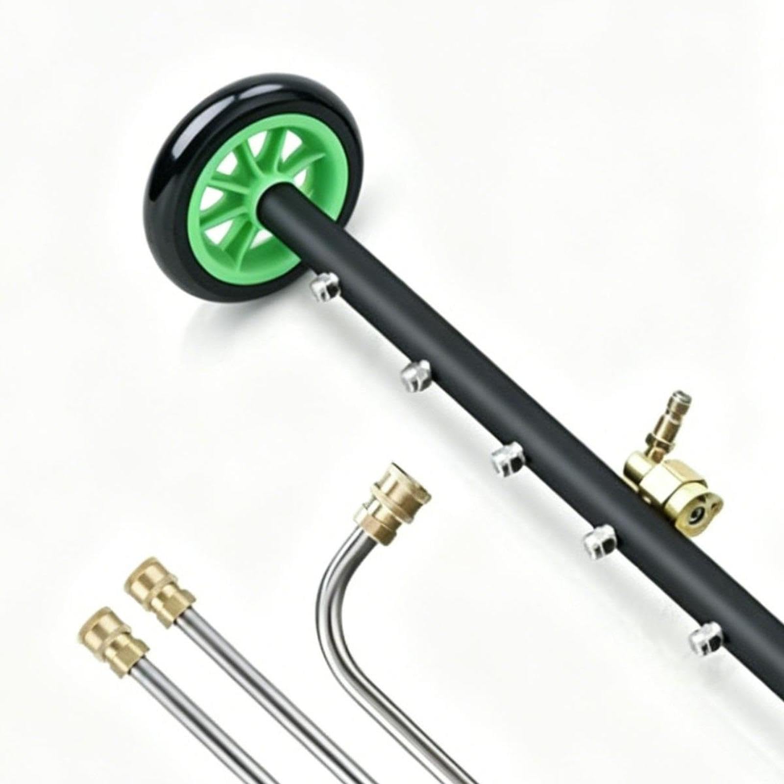Kit de Limpieza de Bajos de Coche: de Alta Presión, Cepillo, Accesorios, Acero Y Cobre, Estable Y Adecuado para La Limpieza.