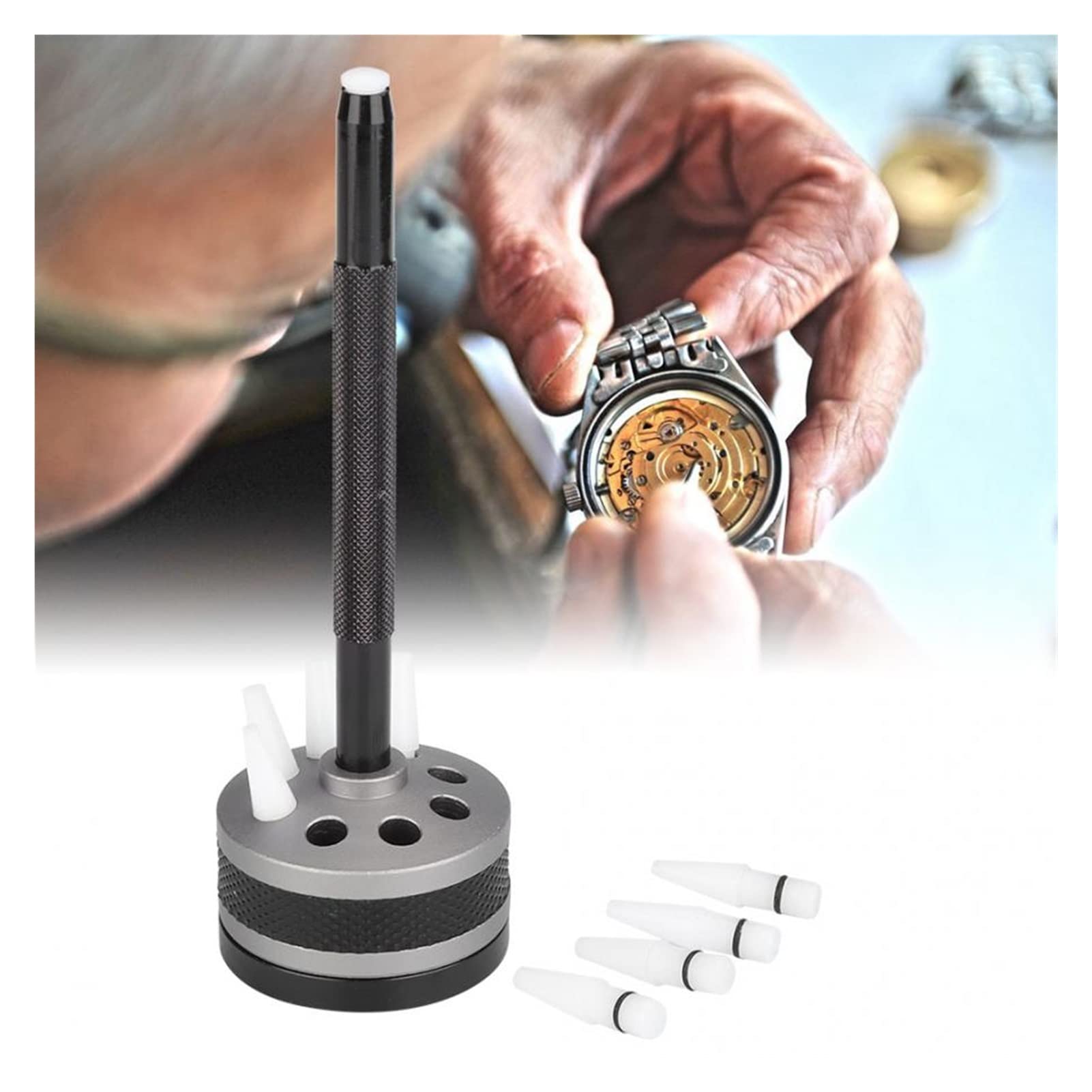 Manos de reloj profesional Ajuste Presser Reloj de pulsera Manos Prensado Kit de herramientas de ajuste Herramienta de reparación de relojes para relojero Kit de herramientas de reparación de relojes