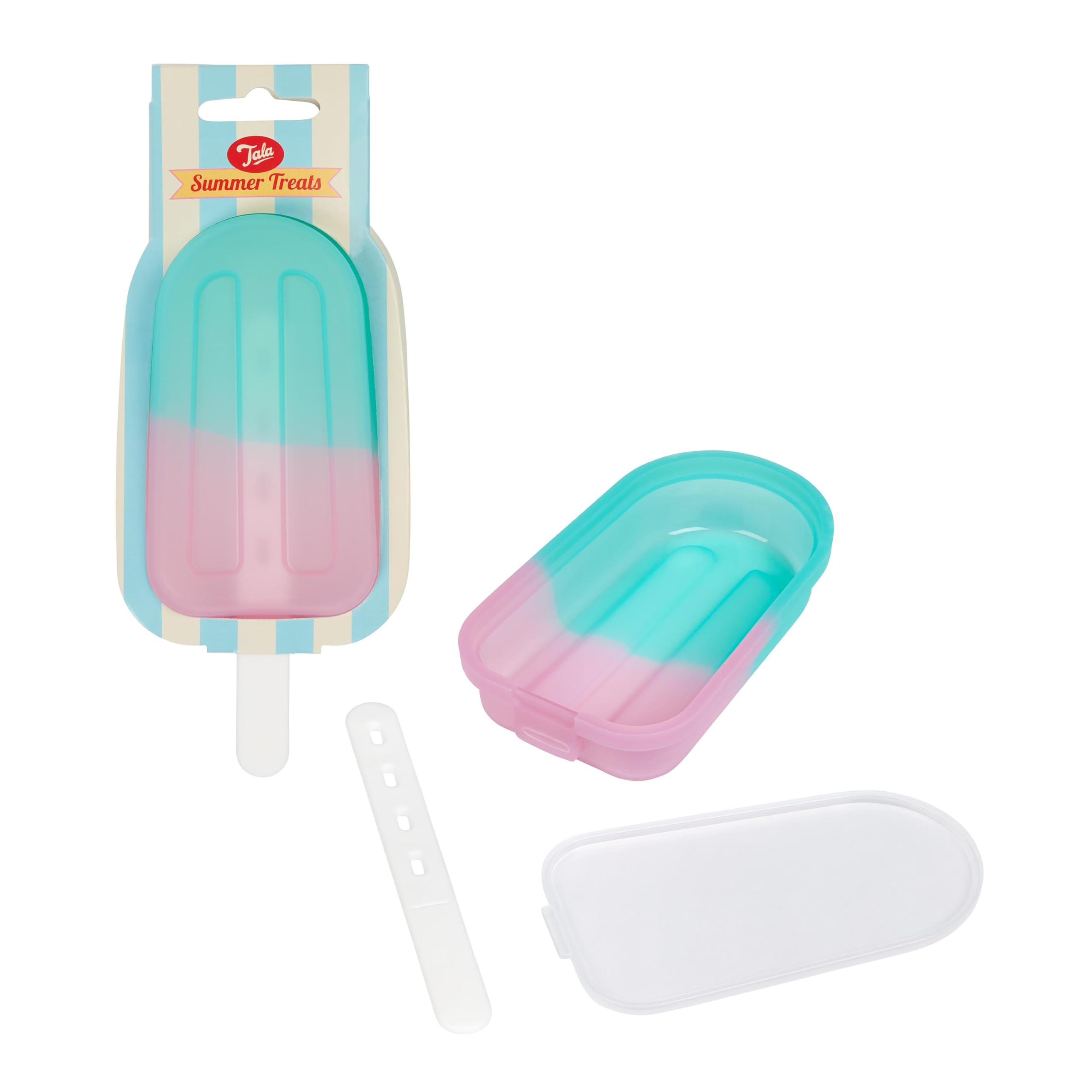 Tala Reusable Silicone Ice Lolly Mould with Plastic Lolly Stick, Made with Food Grade BPA Free Silicone, Perfect for Homemade Popsicle, Individual Novelty Cakes and Natural Baby Soothers