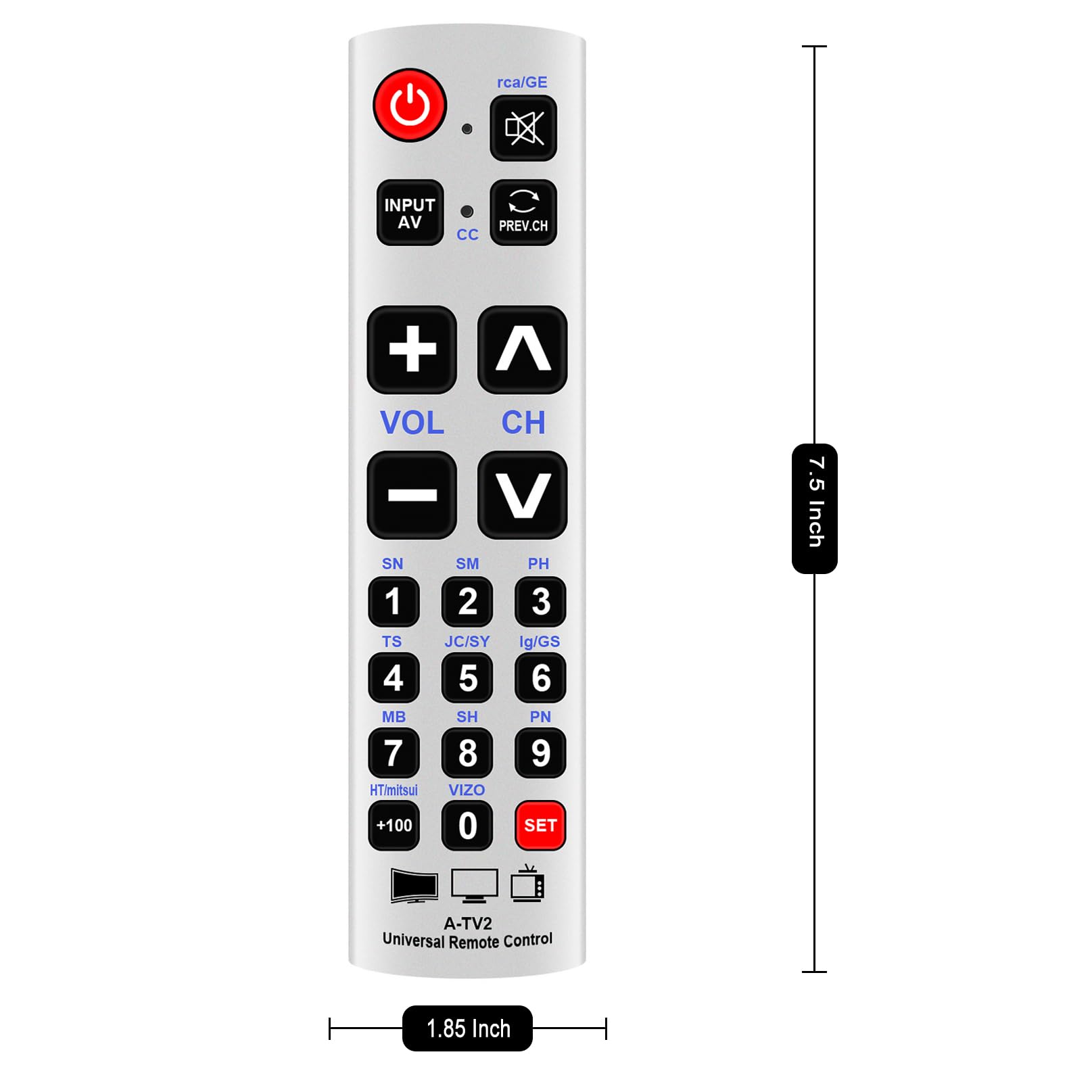 Amazon.com: Universal Remote Control A-TV2 Big Button Commander