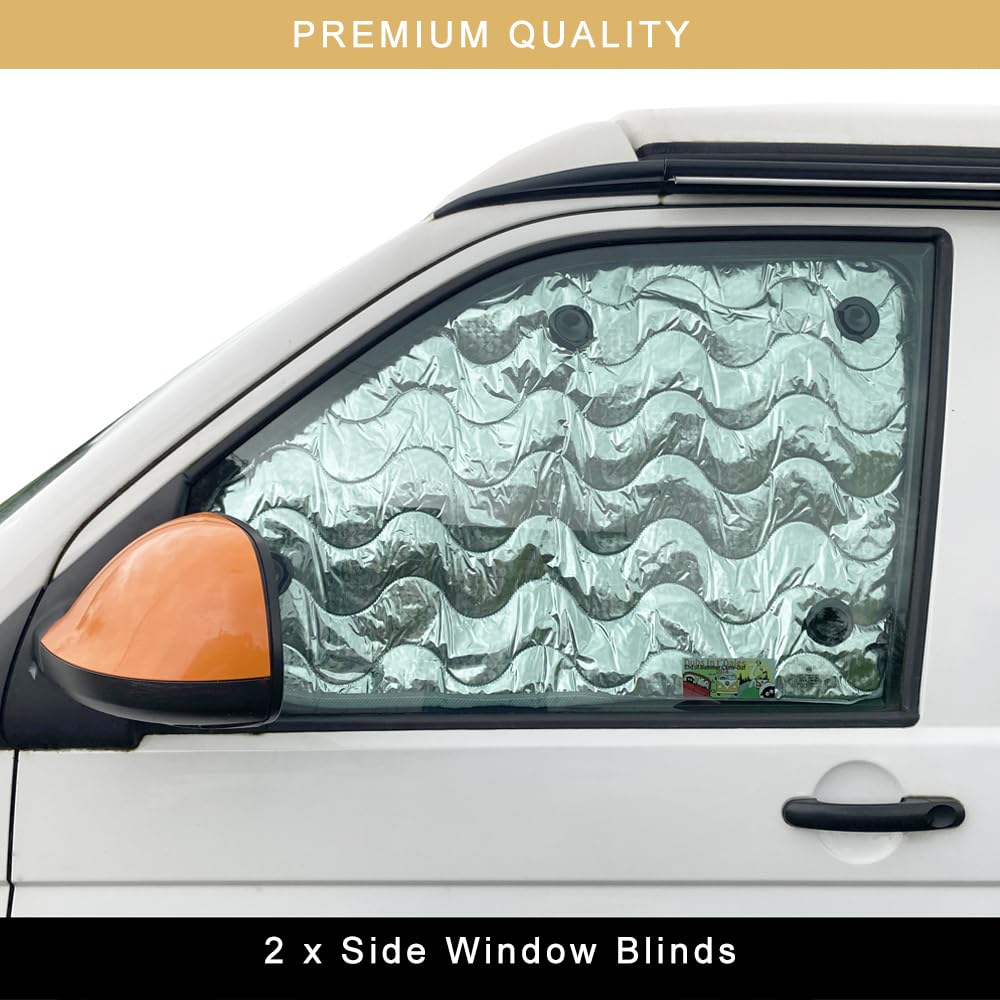 OLPRO Outdoor Leisure Products T5/T6 Thermo-Jalousien-Set – Vollständige Windschutzscheibe und Seitenfenster mit Saugnäpfen