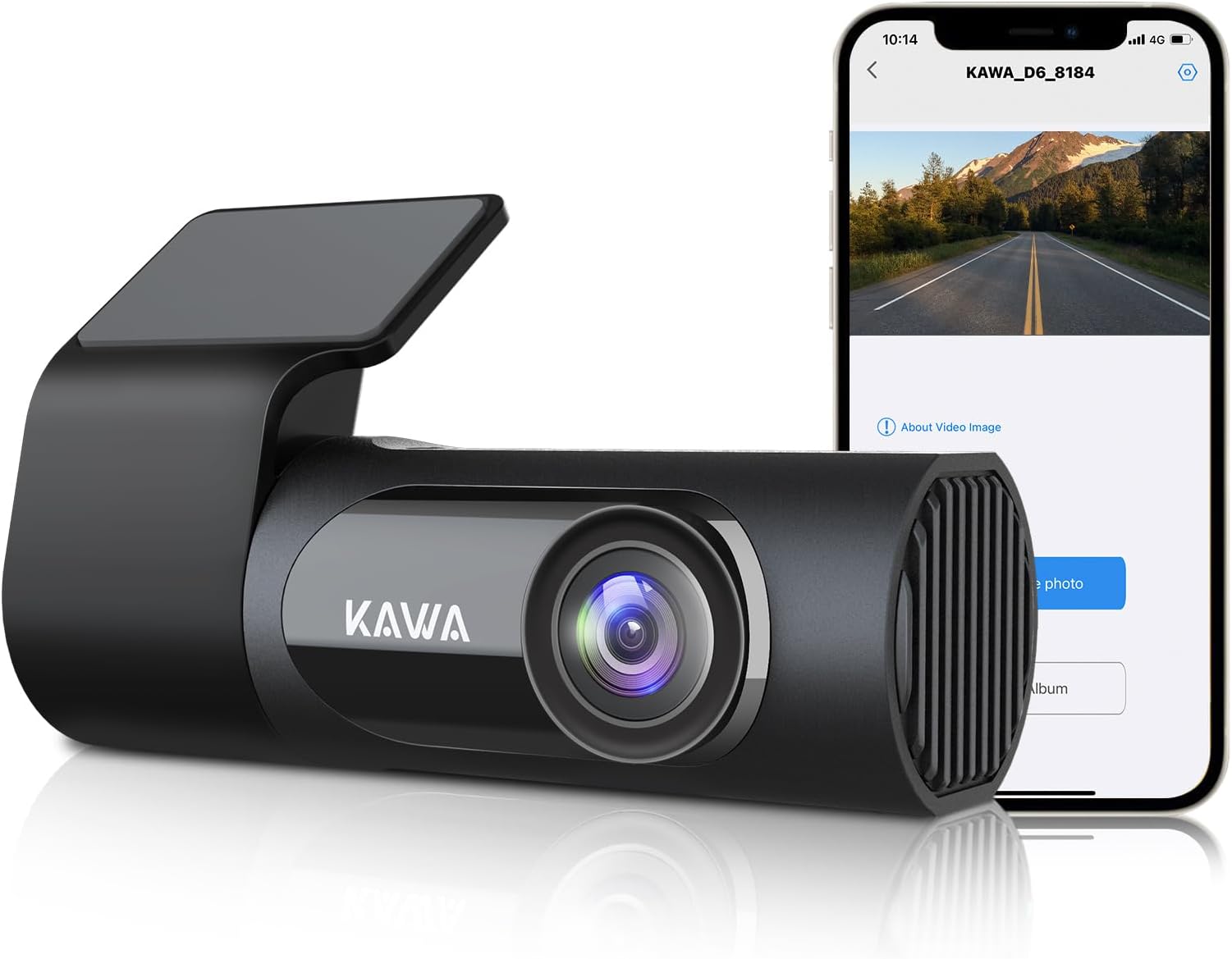 KAWA Car Camera Dash Cam 2K 1440P Full QHD Dash Camera 30fps - Voice Control, 360° Rotating Body, 145°Wide Angle Dashcam, WDR with Super Night Vision, APP Control and G-sensor, D6