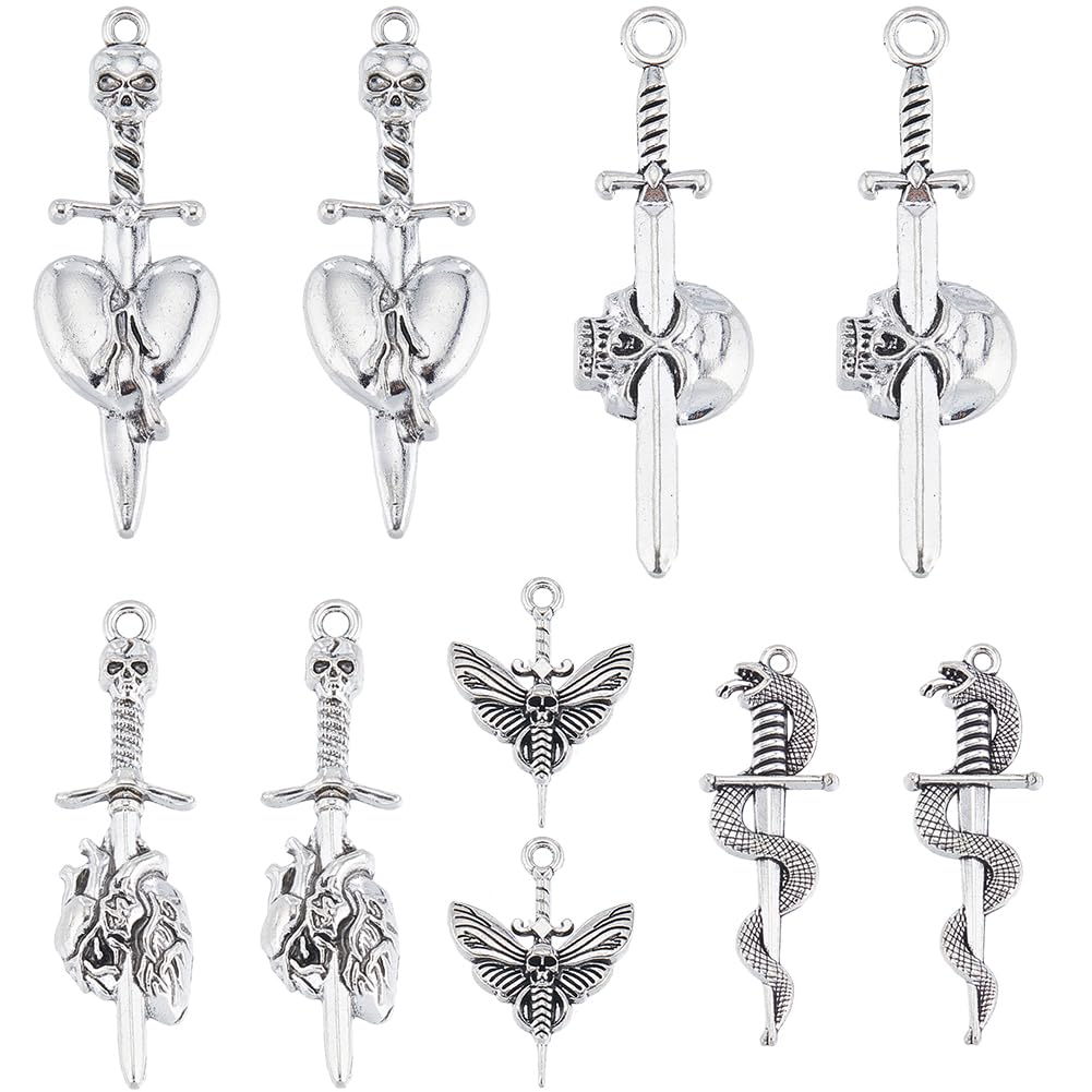 Charms Épées en argent antique tibétain durable pour boucles d'oreilles