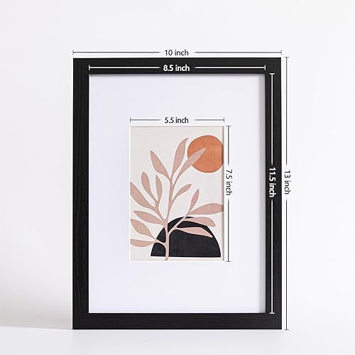 Vista 434 de eletecpro Juego de 10 marcos de fotos de 8.5 x 11 pulgadas, collage de fotos, decoración de pared, fotos de 5 x 7 con paspartú o de 8.5 x 11 Negro