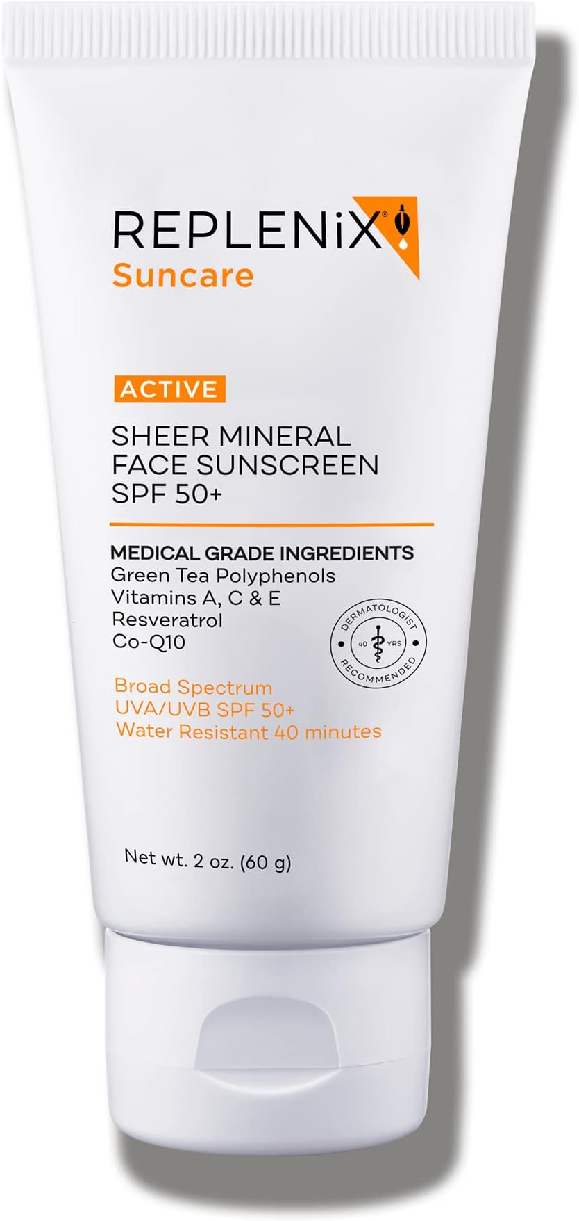 Replenix Sheer Physical Sunscreen Cream SPF 50 Plus, 2 oz