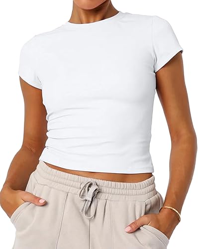 Camisetas básicas de manga corta con cuello redondo para mujer de verano Y2K, lindas para salir, camisetas estilo bebé