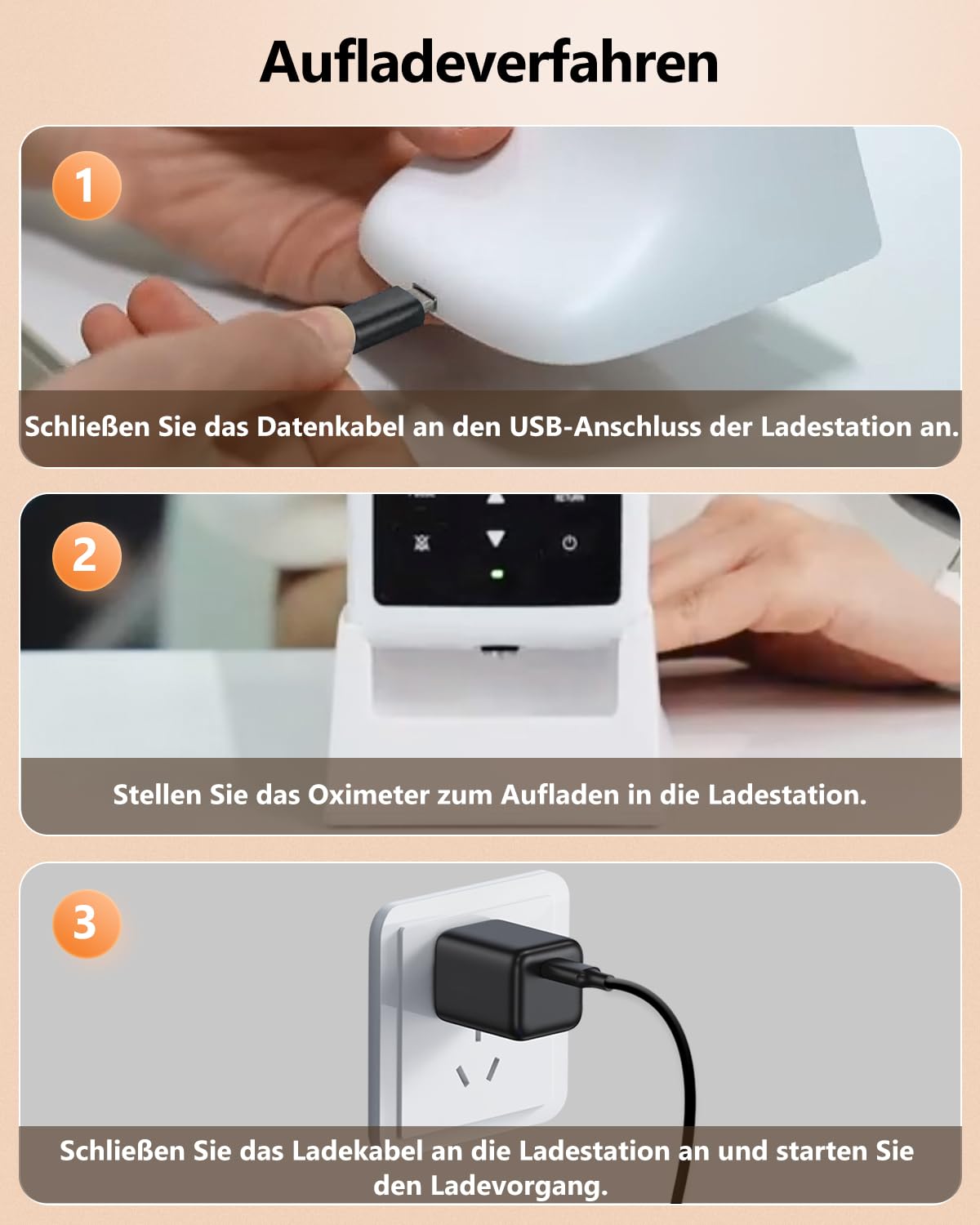 Portable HealthTree Pulsoximeter, wiederaufladbarer Sauerstoffmonitor, Sauerstoffsättigungsmonitor für Kinder, SpO2-Füllstandsüberwachung, Herzfrequenz und Infusionsindex