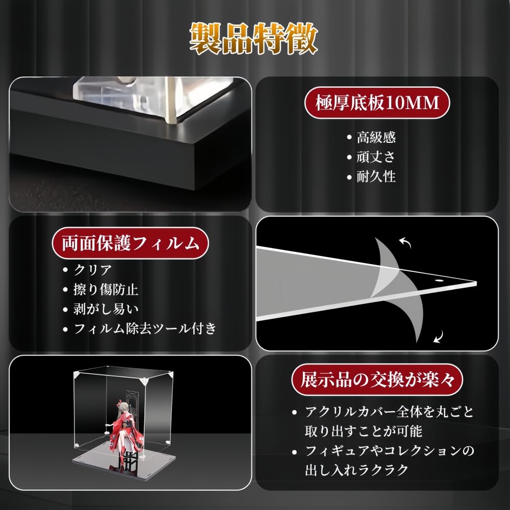 Amazon | WY Groceries 【726サイズ選択可能】フィギュアケース 透明