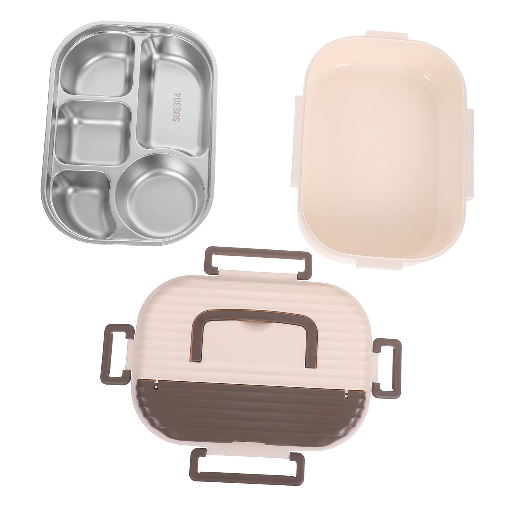 TOYANDONA 34oz Stapelbare Edelstahl-lunchbox mit Fächern Auslaufsicher Bento-box für Lebensmittel Geeignet für Schule Büro Reisen und Picknicks