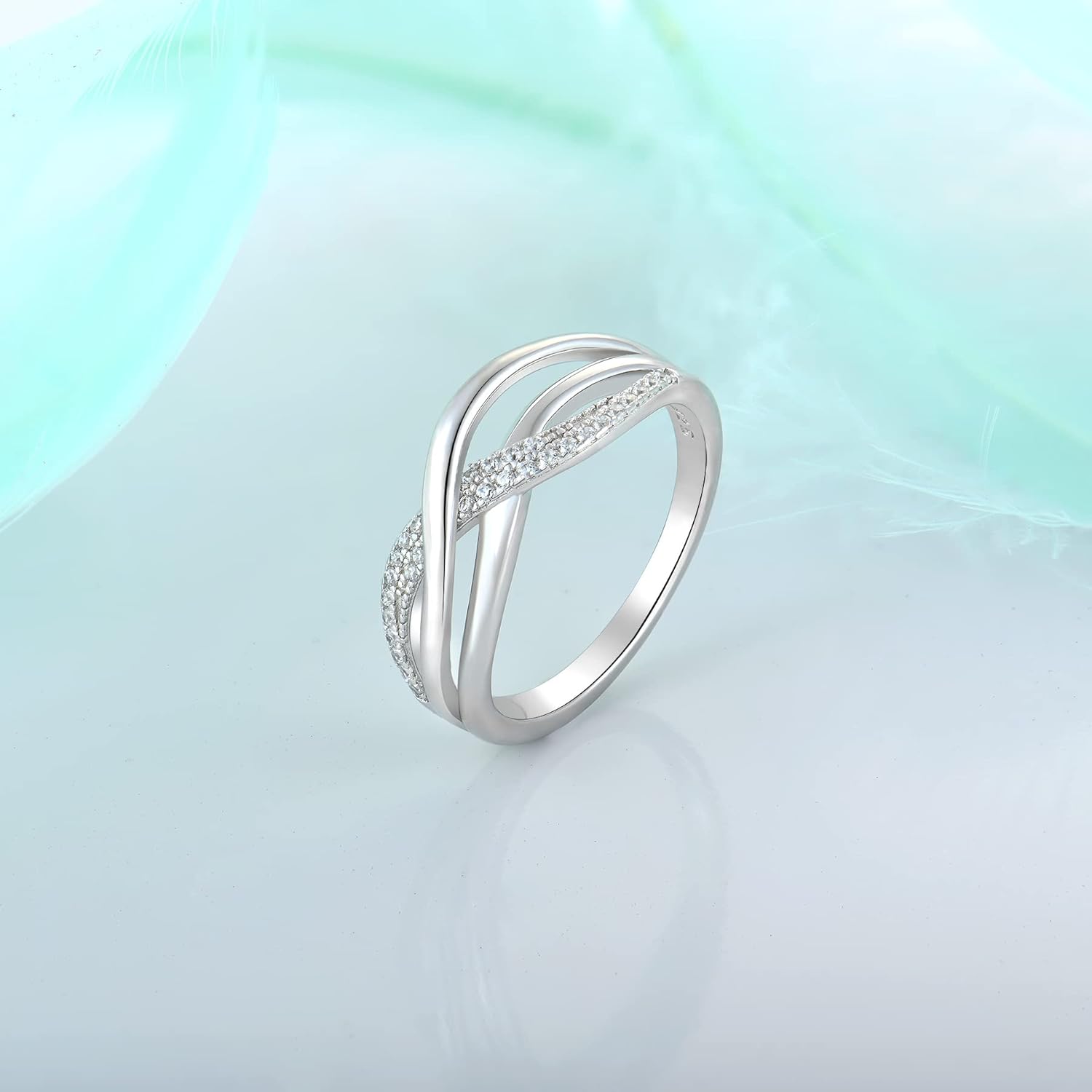 STARCHENIE Infinity Ring for Women 925 Sterling Silver Twisted Knot Ring Infinity Statement Rings Size 5-10 - Image 4