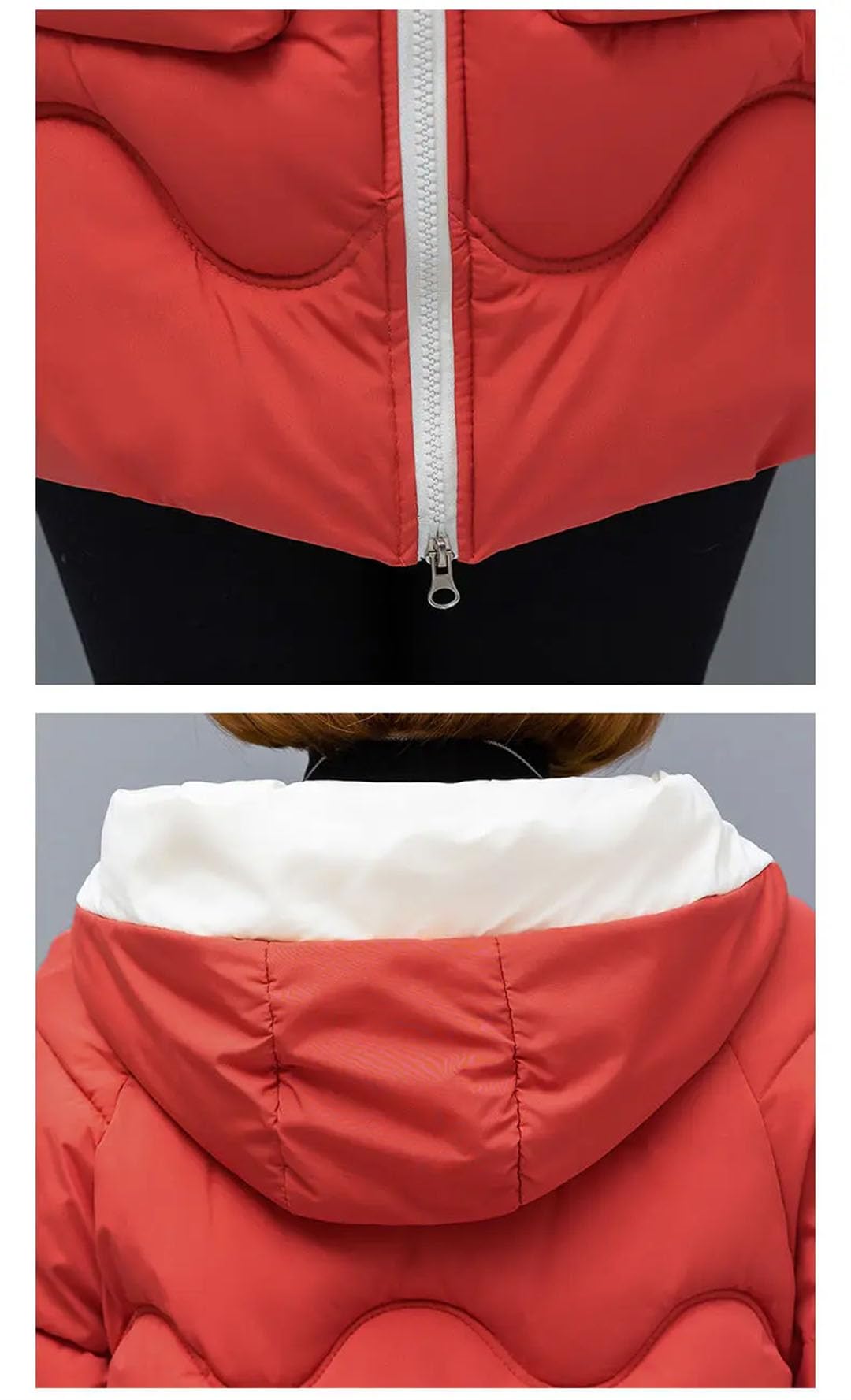 Damska długa kurtka zimowa płaszcz puchowy bawełna wyściełana parka płaszcz z kapturem odzież wierzchnia pogrubiona ciepła kurtka khaki 3XL, Khaki, 3XL