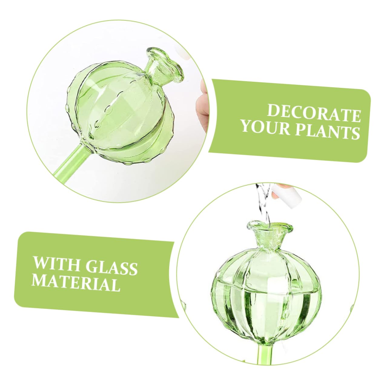 ibasenice Globe D’arrosage en Verre Cactus Vert 4 Pièces pour Plantes