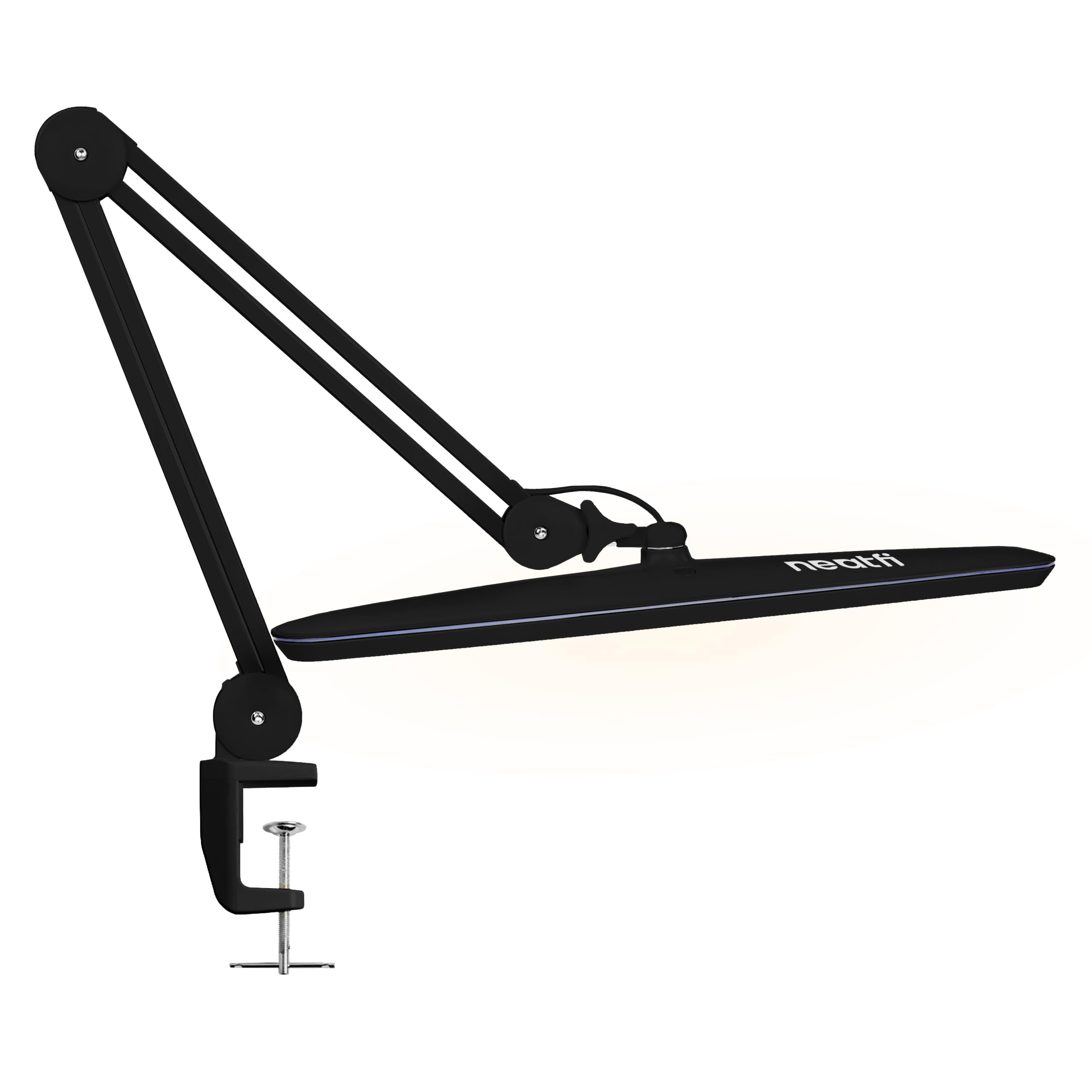 Neatfi XL 2200LM LED Task Lamp w/Clamp, 23-Inch Wide Head, CCT (Black)