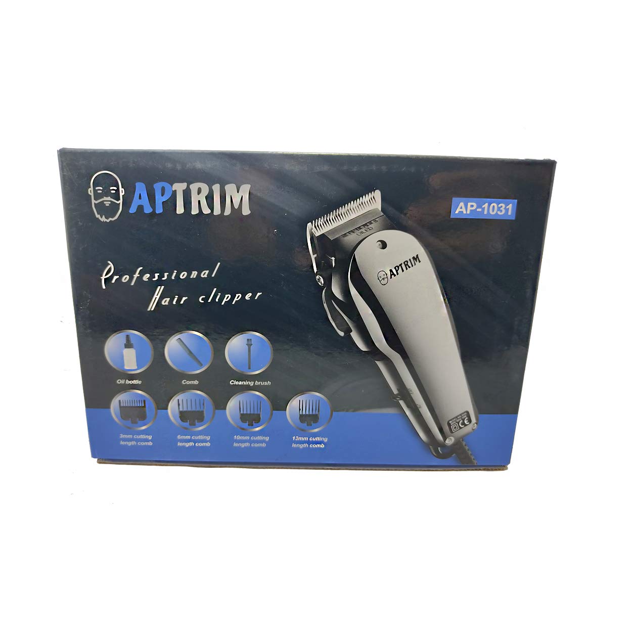 APTRIM AP-1031, Professional Heavy Duty Corded Hair Clipper-Trimmer (Steel color) For Men