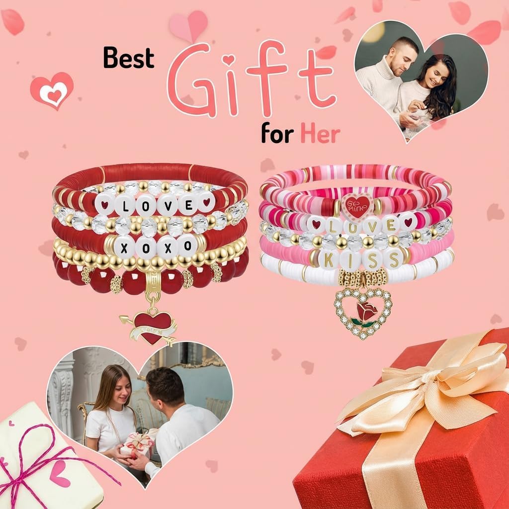 3500pcs Pink Clay Beads for Bracelets Making Kit, 6mm Heishi Polymer Flat Round Disc Clay Beads for Jewelry Making Pink - Image 2