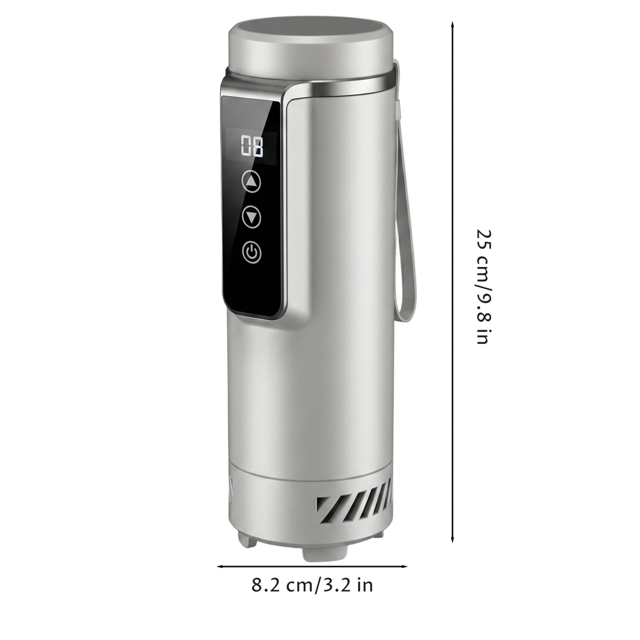Estuche de viaje con refrigerador de insulina portátil, alimentado por USB, blanco y negro, con pantalla de temperatura