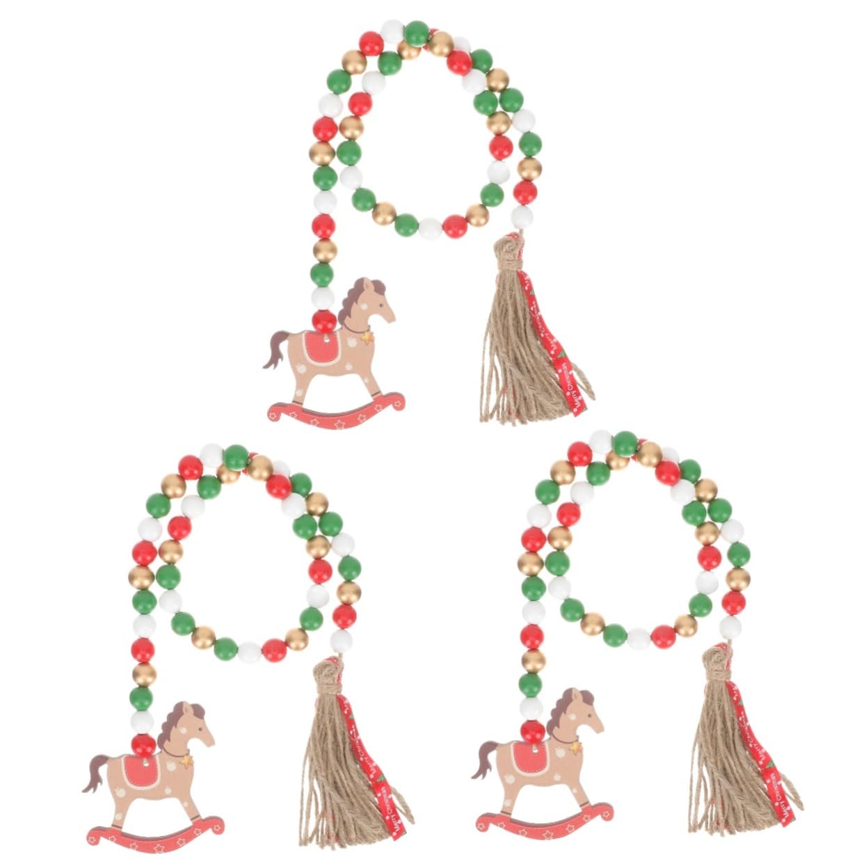 Guirnalda de cuentas de madera para ambientar cenas familiares y fiestas de Navidad