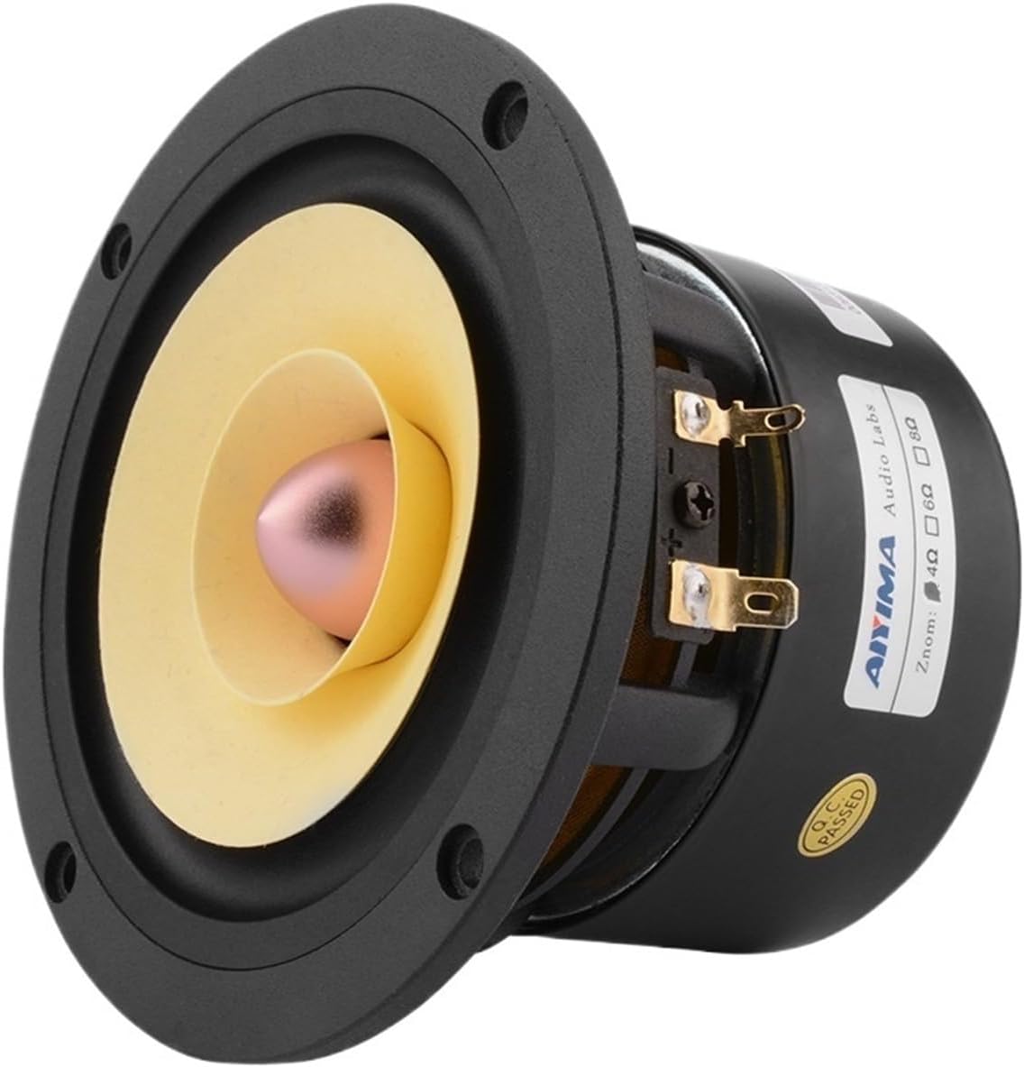 1Pcs 4 Inch Full Range Speaker Unit 4 8 Ohm 25W Speaker Tweeter Woofer Aluminum Bullet Audio Home Theater Loudspeaker(Square 8 Ohm Speaker)