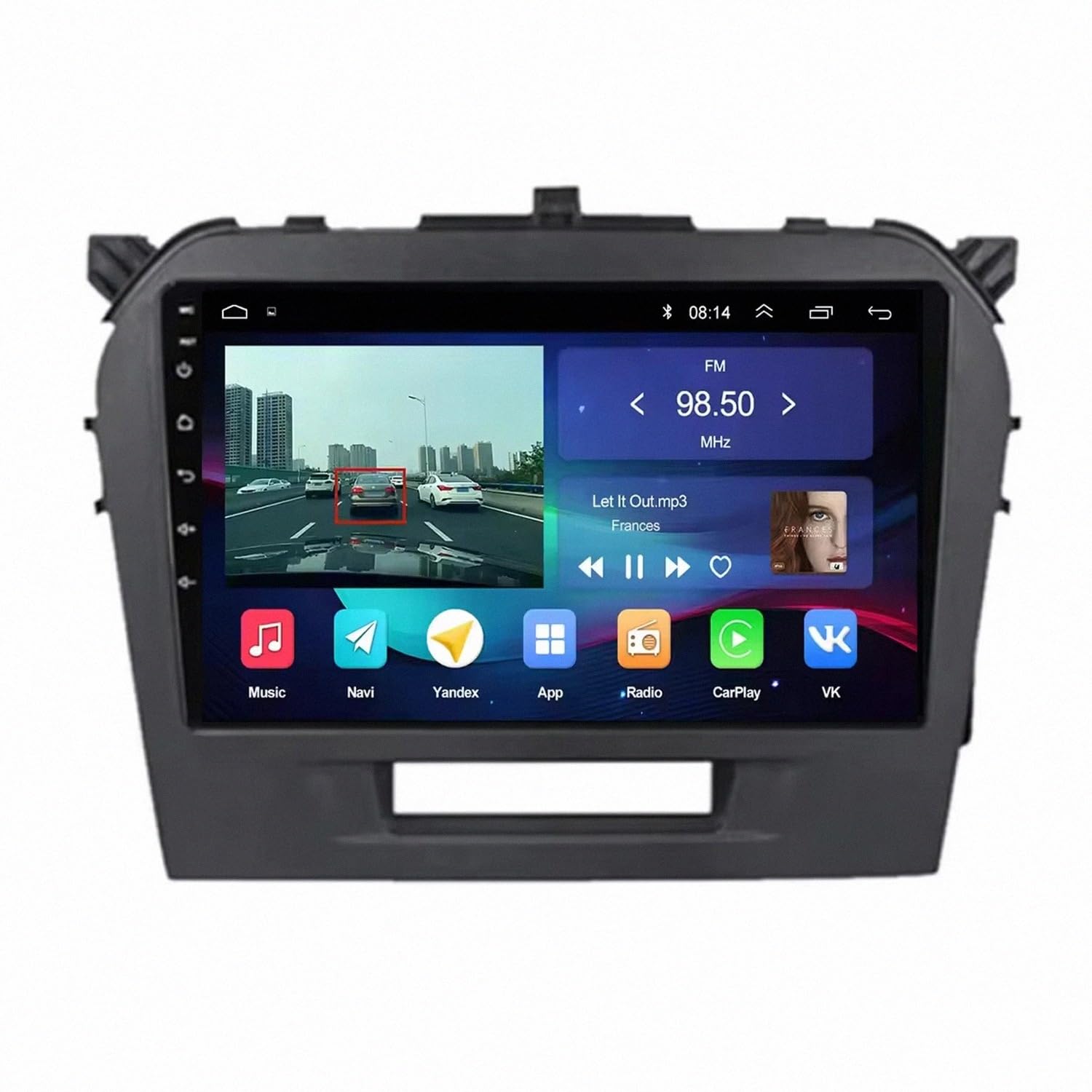 Car Stereo Carplay Radio de Coche para Suzuki Vitara 2015-2019 Soporta Bluetooth, Control Volante, USB, WiFi, 4G, Mirror-Link, GPS Navegador/Radio FM, 4 Nuclear 1G+32G