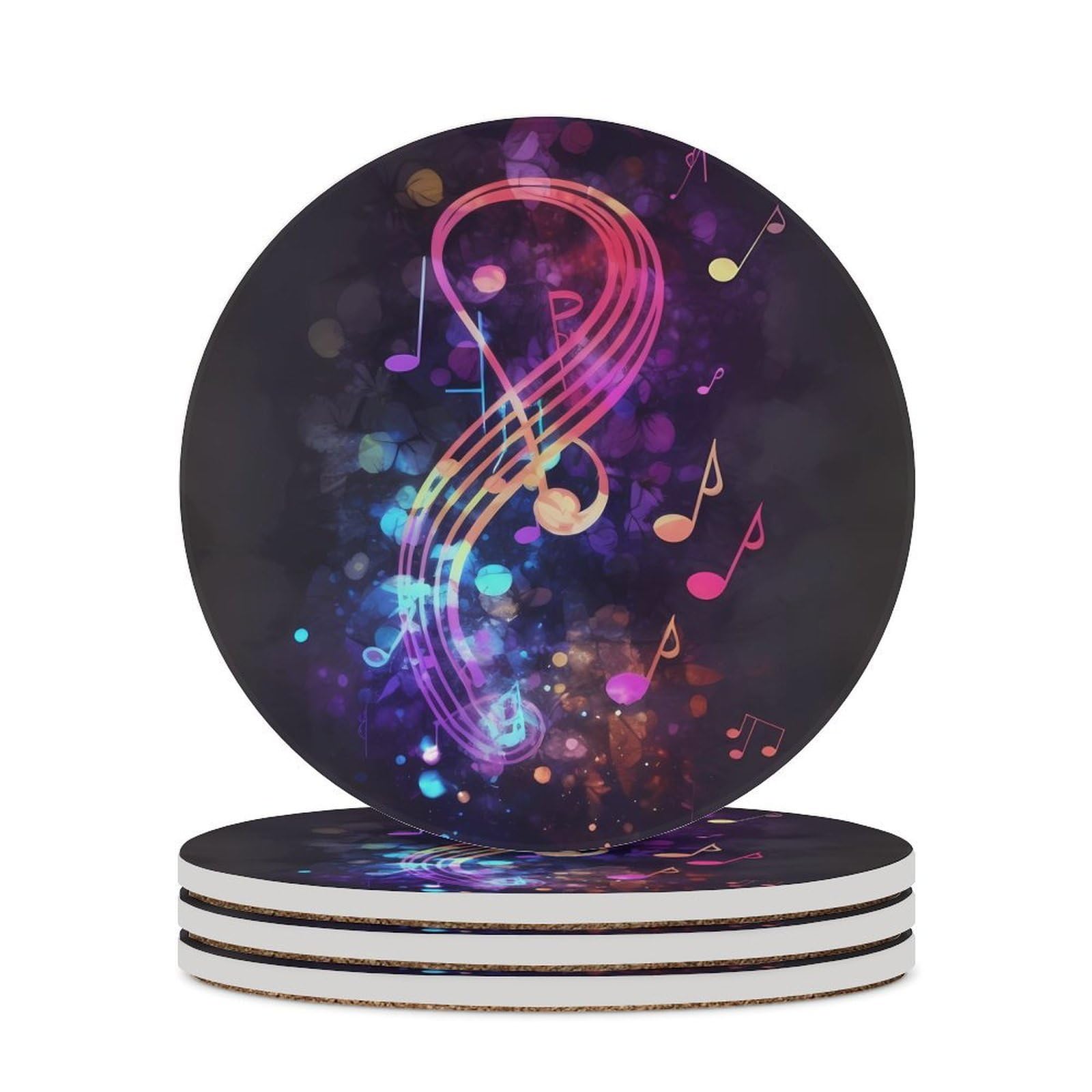 Dessous de verre en céramique galaxie, le cadeau idéal pour amateurs de musique