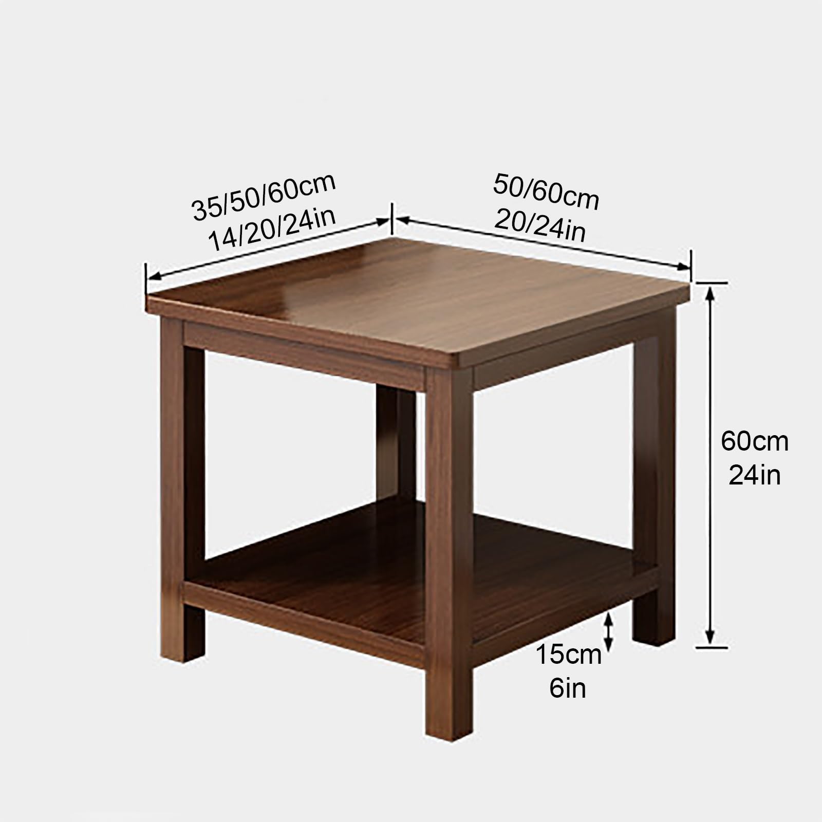 Mobile per Acquario, Supporto in Legno per Acquario | Legno Massello di Gomma, Due Piani d'Appoggio, Montaggio Semplice, Portata di 150 kg(Walnut,50x35x60cm/20x14x24in)
