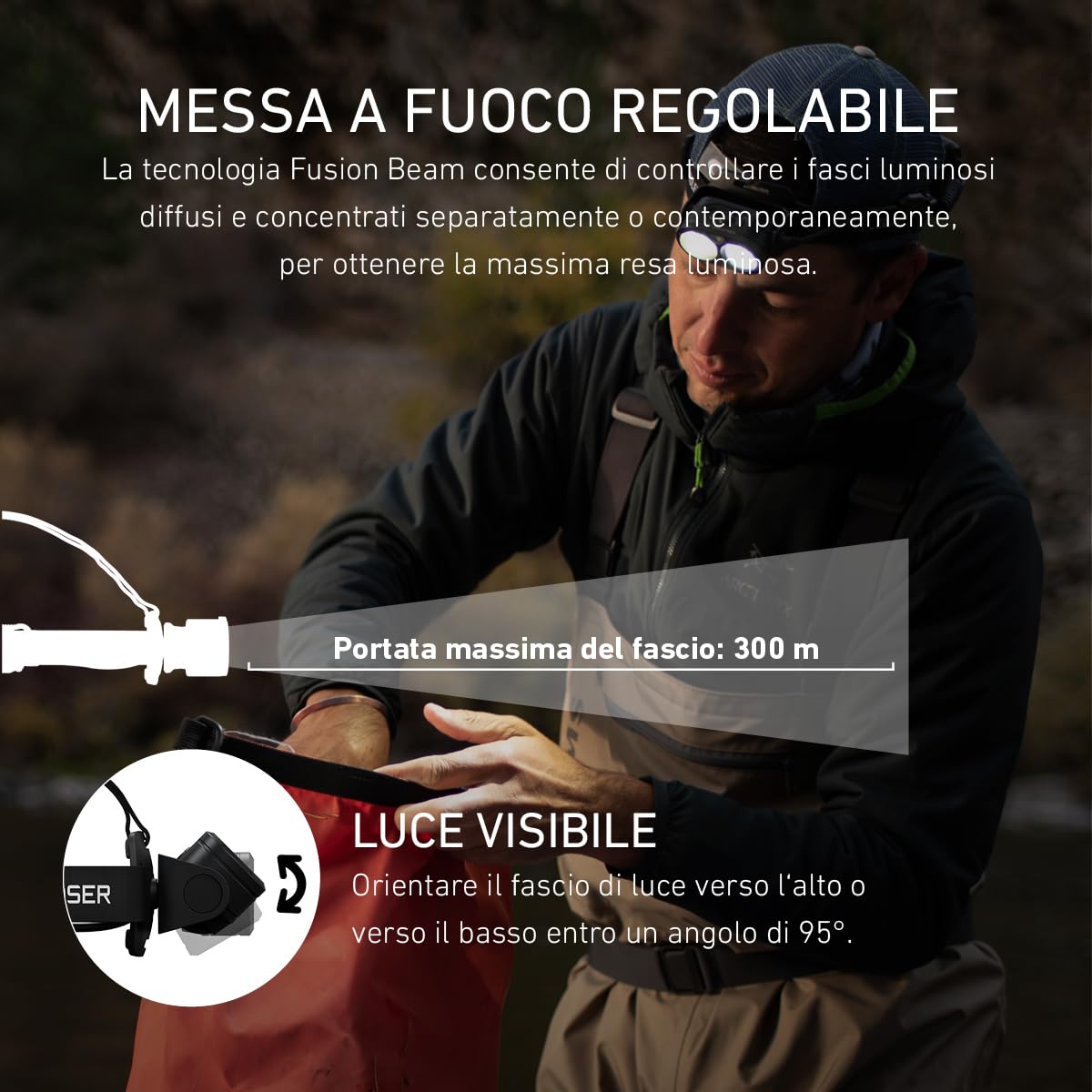 Ledlenser H19R Core Torcia Frontale LED, 3500 Lumen, Batteria Ricaricabile al Litio, con Luce Rossa, Impermeabile IP67, Portata Luminosa di 300m, Fusion Light, Cavo di ricaricamagnetico USB