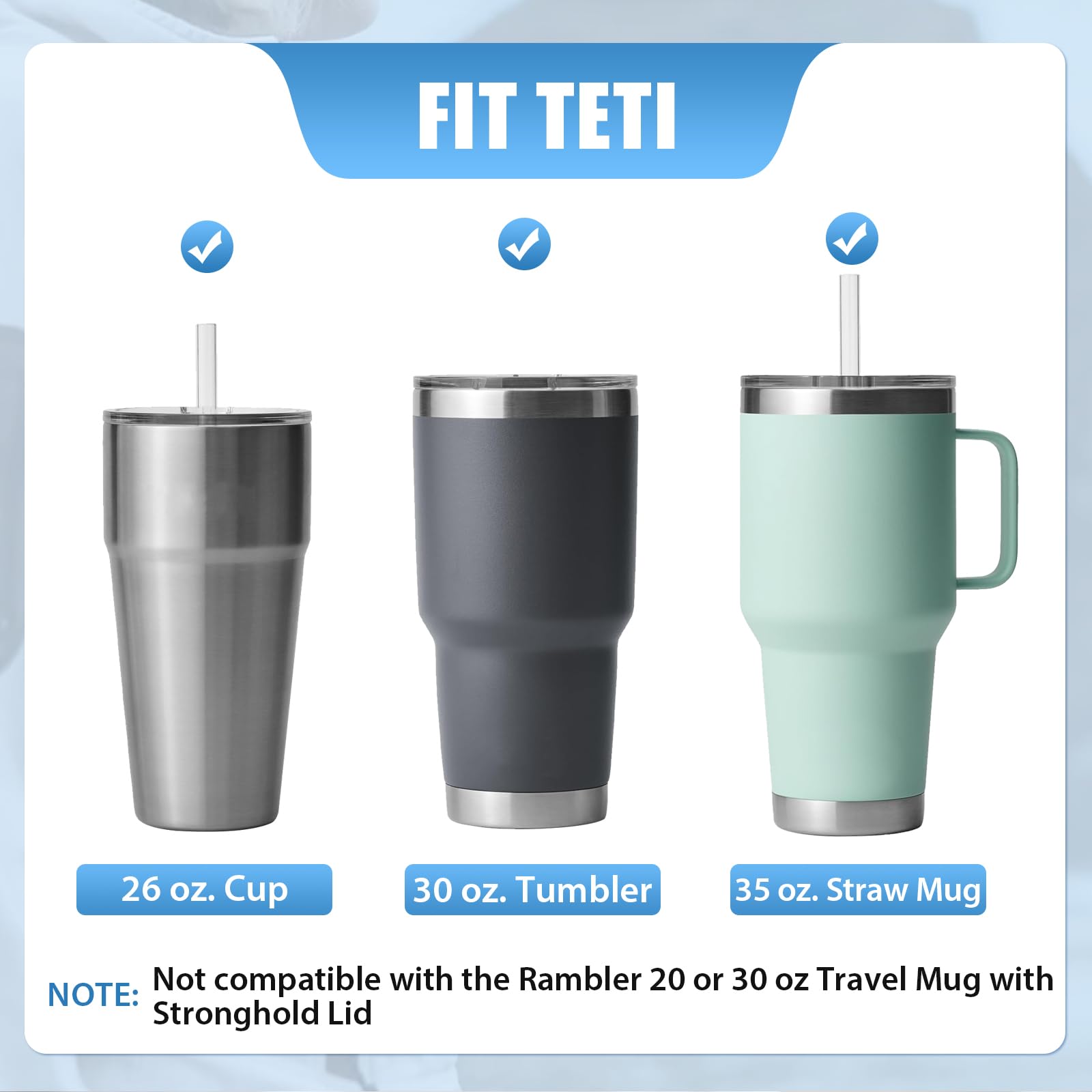 Pokrywka kubka ze słomką do YETI, 2-pak zapasowych pokrowców na kubek Rambler 740 ml, kubek ze słomką 990 ml, odporny na zalanie wierzch ze szczotką, nadaje się do mycia w zmywarce i nietłukący się