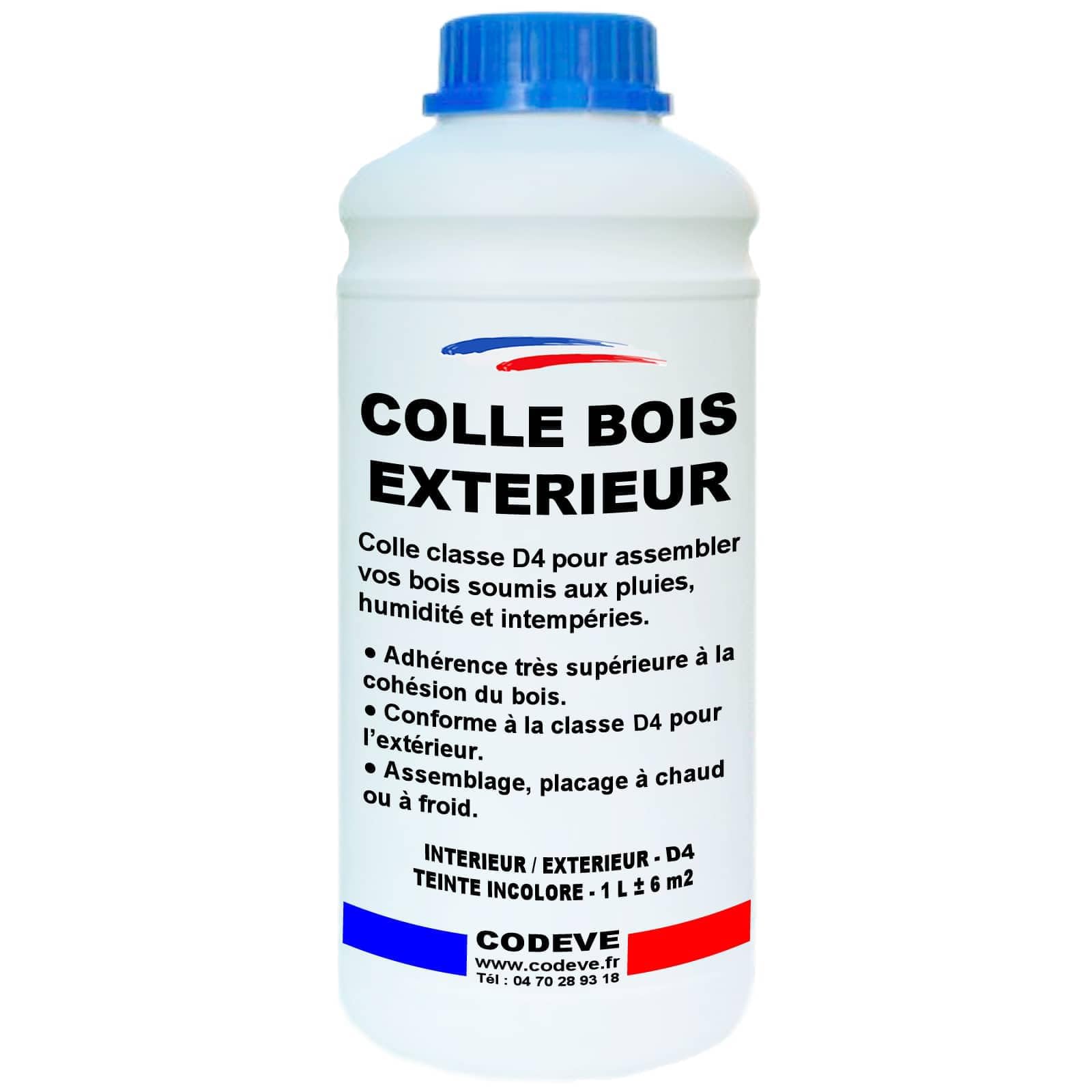 Colle Bois Exterieur - Codeve Bois - 1L - Intérieur/extérieur - Pour L'assemblage De Votre Bois Soumis à L'eau Et à L'humidité En Extérieur.