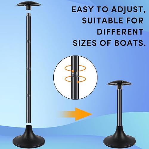 Vista 32 de Paquete de 2 postes de soporte para cubierta de barco, sistema de soporte de cubierta de barco de acero inoxidable con correa de cincha, extensión