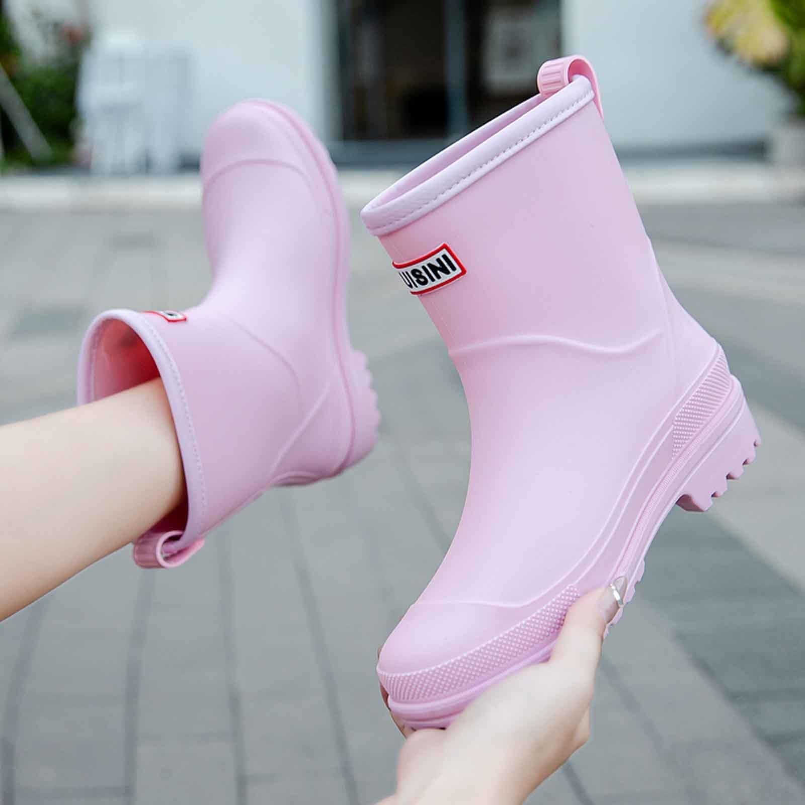 Genérico Elegantes Zapatos de Lluvia para Mujer diseño Punta Cerrada Plana cómoda Modernos versátiles Ideales Temporada lluviosa Combinar Impermeables