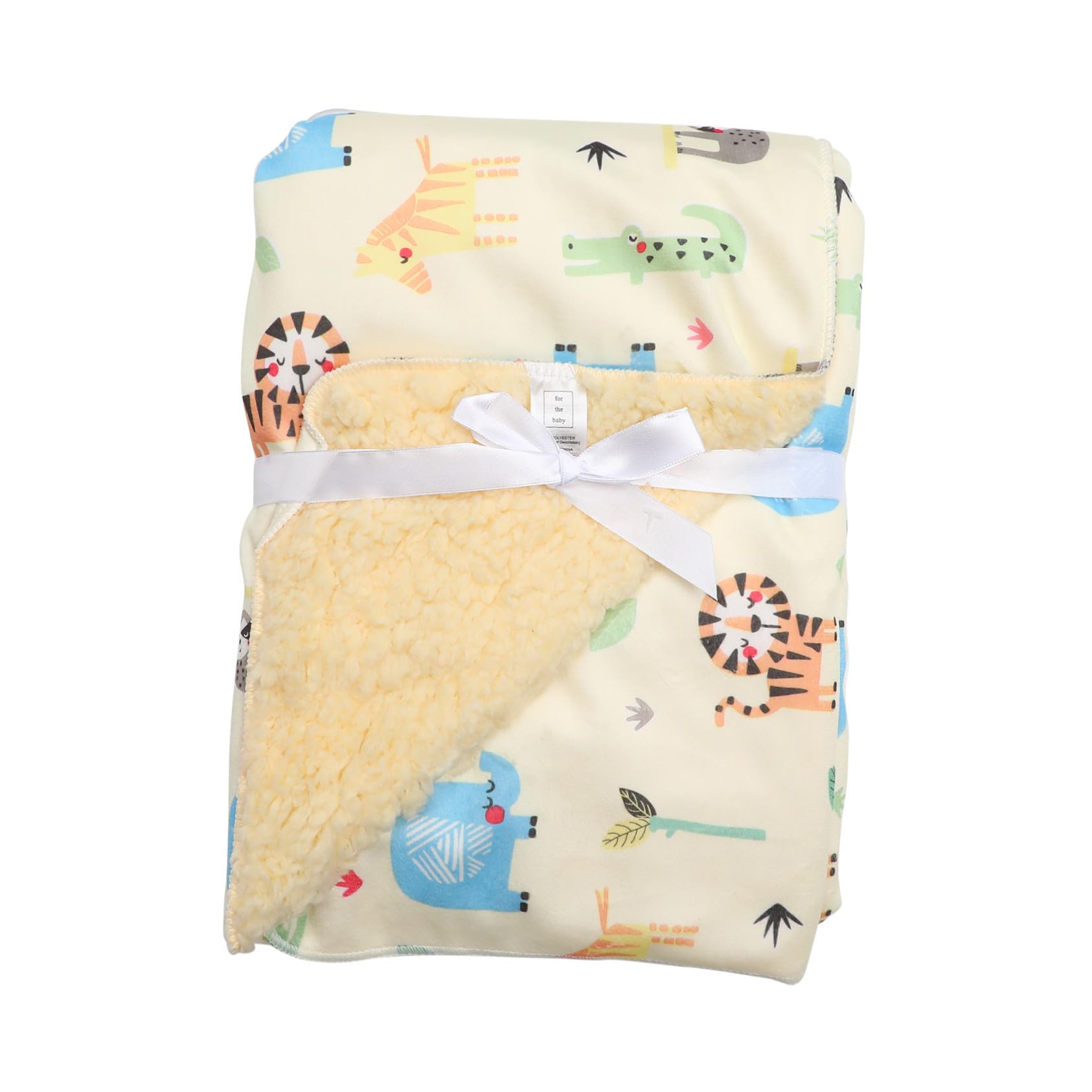 Plaid polaire corail jaune IMIKEYA couverture chaude enfant lit chambre fille garçon