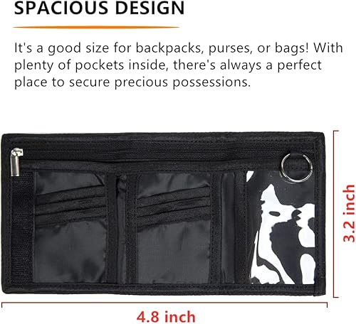 Miniatura 5 de Billetera para niños y niñas, billetera para niños pequeños, billetera de lona triple para exteriores, billeteras juveniles para niños y niños,