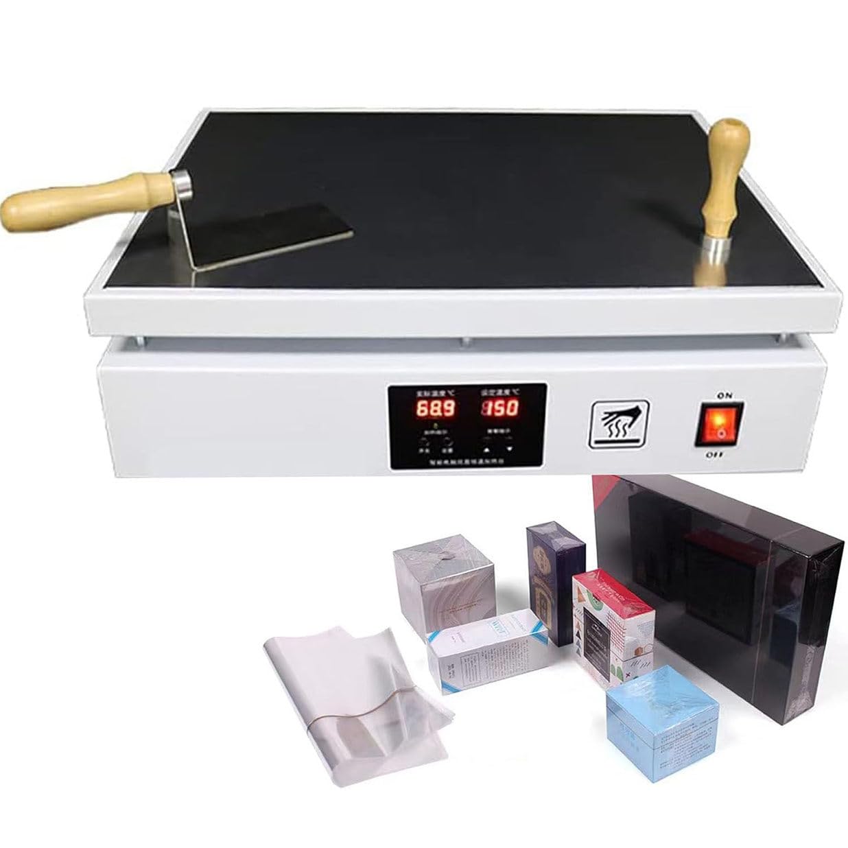 AYCDL 1200W Manual Cellophane Overwrapping Machine, Desktop Heating Sealing Machine, for Cigarette,PVC Heat Sealer Film