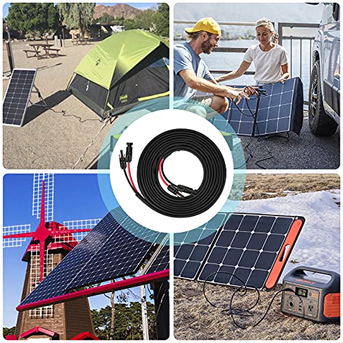 Image of 30FT 10AWG Solar Panel Extension Cable with Female and Male Connectors, Solar Extension Cable for Solar Panels, Charge Controllers and Solar Generators (10AWG, 30FT)