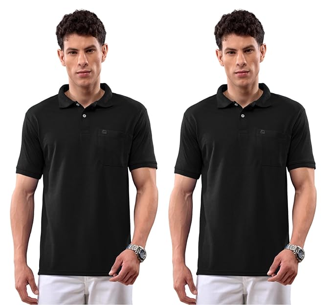 Lux Nitro Men's Solid Regular Fit T-Shirt (PKT_Polo_Multicolor