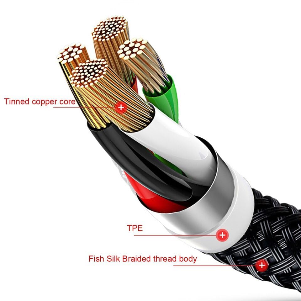 Cable de carga múltiple USAMS contra enredos con conectores Tipo C y Micro USB 6