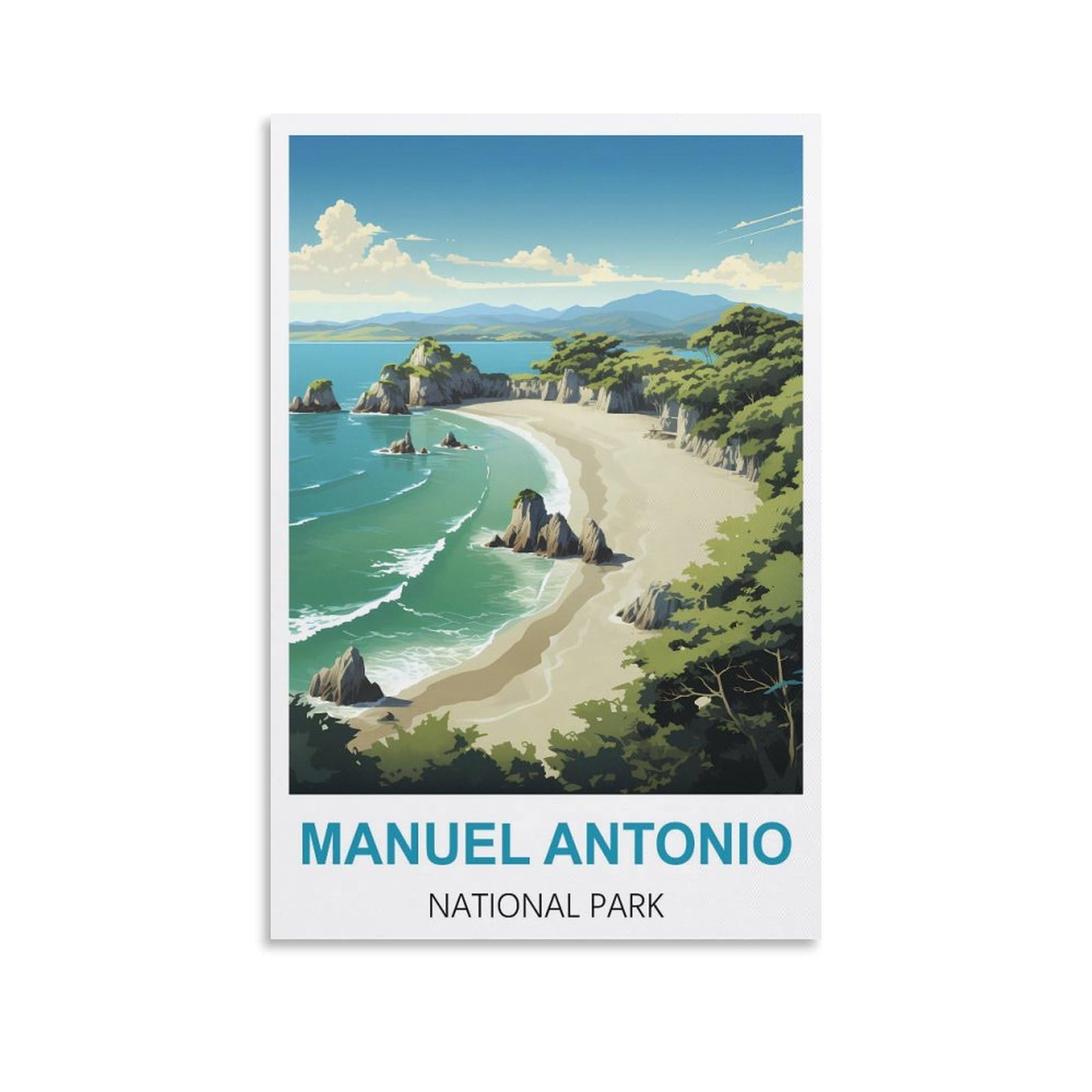Metal Tin Sign,Manuel Antonio National Park,Art Plaque Poster Wall Decor for Home Tool Room Bar Club Restaurant Cafe 15x30cm