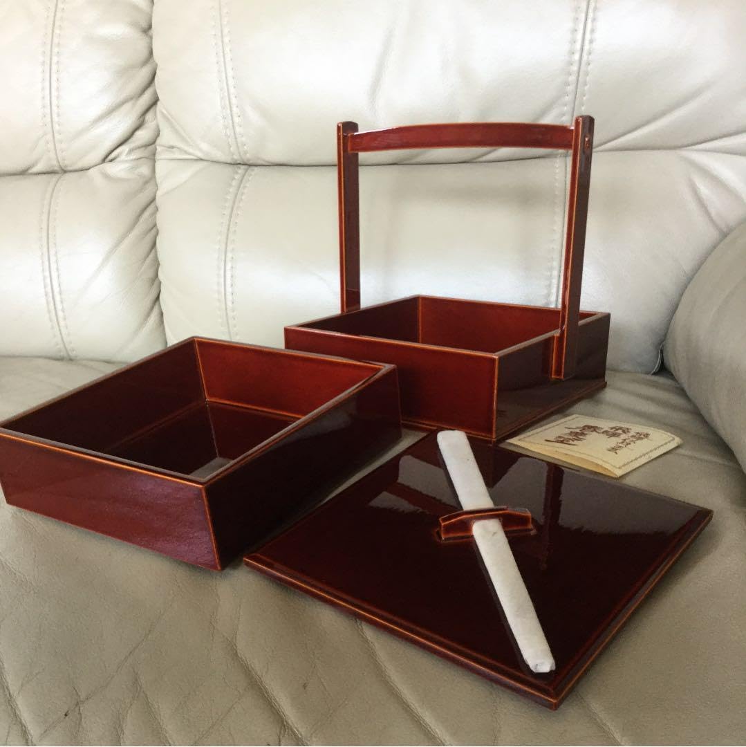 飛騨 春慶塗 二段重 箸付き